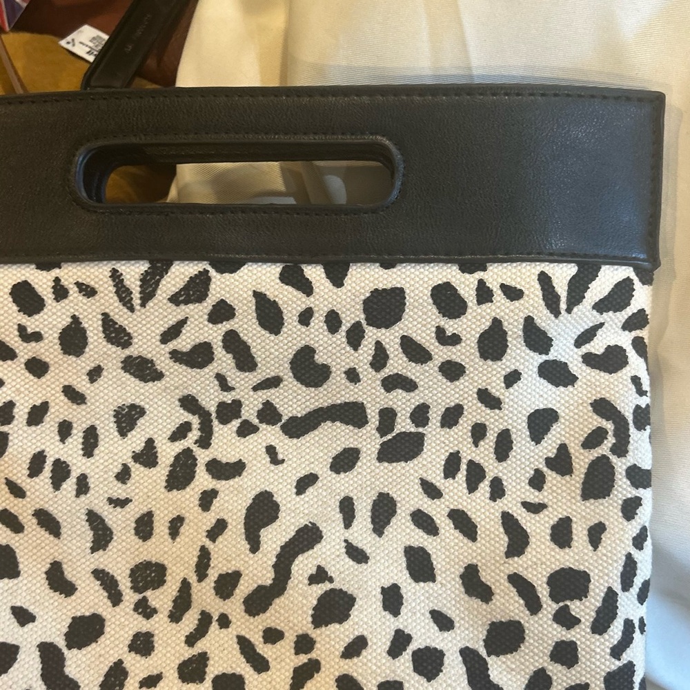 Anthropologie Black and White Patterned Tote